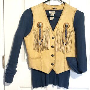 Cripple Creek Cowboy-Inspired Women’s Genuine Leather Vest Size XS - fits S/M